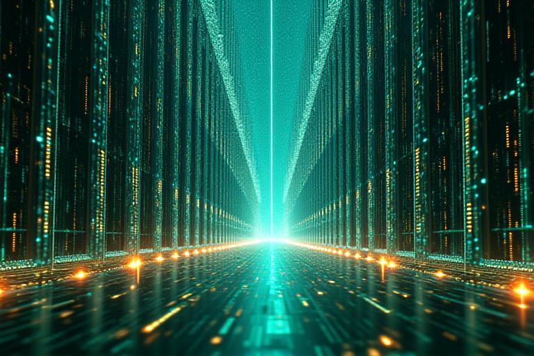 Futuristic digital city representing interconnected data