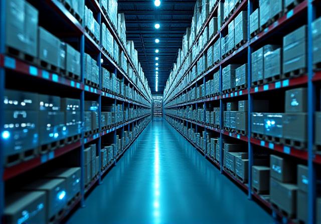 Retail warehouse with smart inventory tracking overlays